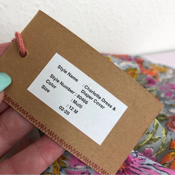 NWT Mimi & Maggie dress Charlotte multi floral w/ bloomers size 12 month - Picture 9 of 12